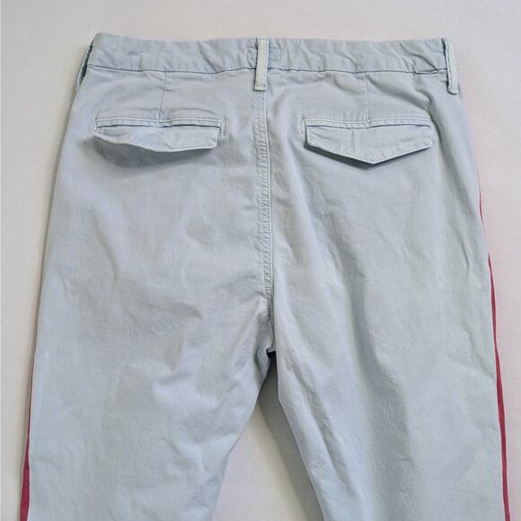 Mother Pants Shaker Prep Fray Women 31 Blue Killing Time Raw Hem Stripe Zipper - Picture 7 of 14